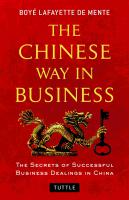 The Chinese Way In Business