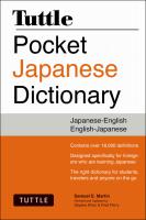 Tuttle Pocket Japanese Dictionary PB