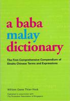 A Baba Malay Dictionary