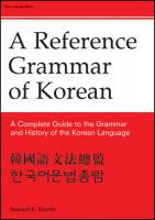 A Reference Grammar of Korean