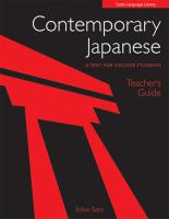 Contemporary Japanese Teacher's Guide