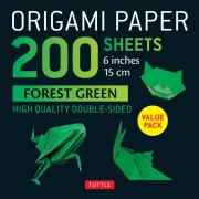 Origami Paper 200 sheets Forest Green 6" (15 cm)