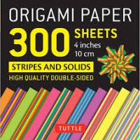 Origami Paper Stripes and Solids 4" 300