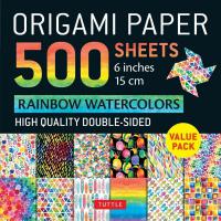 Origami Paper Rainbow Watercolors 500 sheets 6" / 15cm