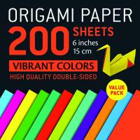 Origami Paper 200 sheets Vibrant Colors 6" (15 cm)