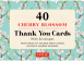 40 Thank You Cards Cherry Blossoms