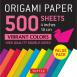 Origami Paper 500 sheets Vibrant Colors 4" (10 cm)