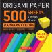 Origami Paper 500 sheets Rainbow Colors 4" (10 cm)