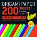 Origami Paper 200 sheets Vibrant Colors 6" (15 cm)